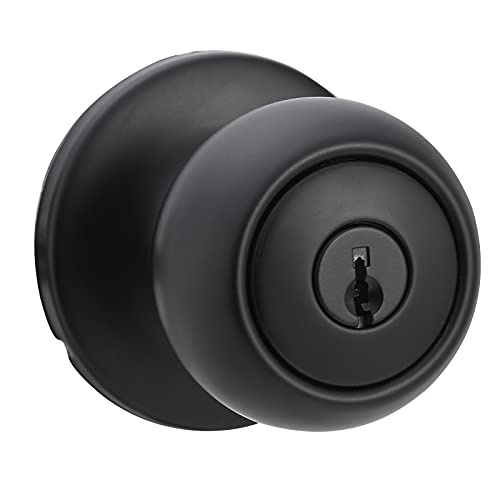 Amazon Basics Exterior Door Knob With Lock, Coastal