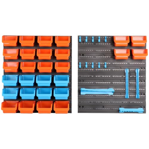 HORUSDY 64Pc Wall Mounted Tool Storage Pegboard Set
