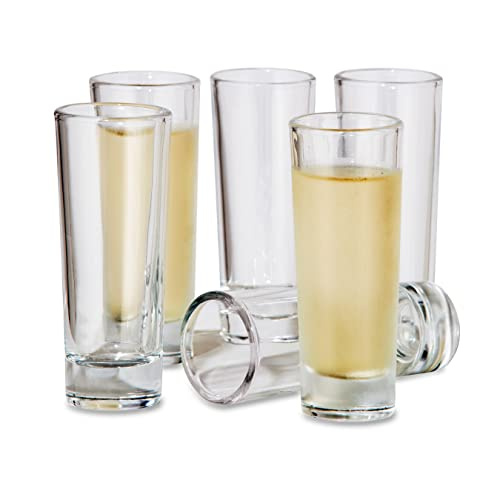 Oggi Tall Shot Glasses with Heavy Base, Set of 6