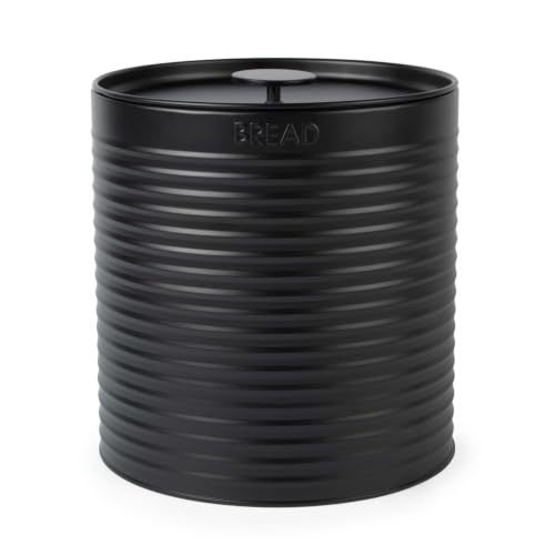 Russell Hobbs Ribbed Bread Bin, Metal, Black