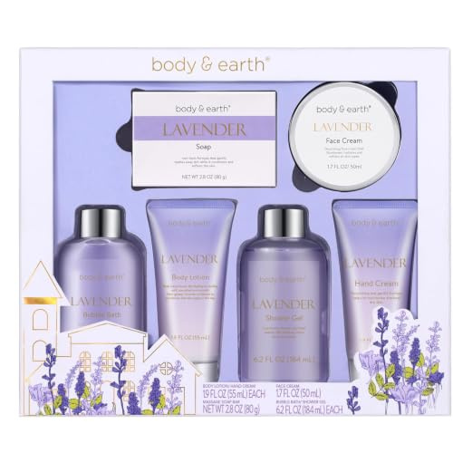 Body & Earth 6-Piece Lavender Bath and Body Gift Set