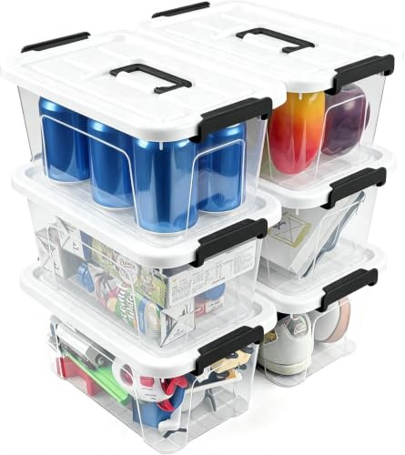 NUMIFUN Plastic Storage Bins with Lids (6 Pack)