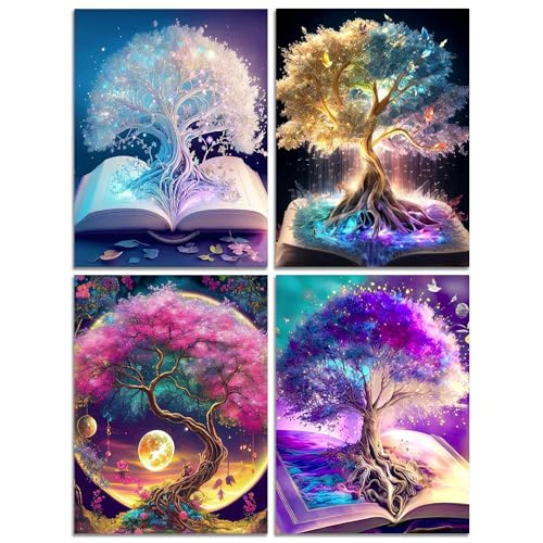 Muzagroo Art Tree of Life Diamond Painting Kit (4-Pack)