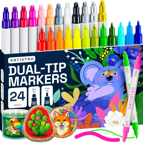 ARTISTRO 24-Colour Dual-Tip Paint Pens