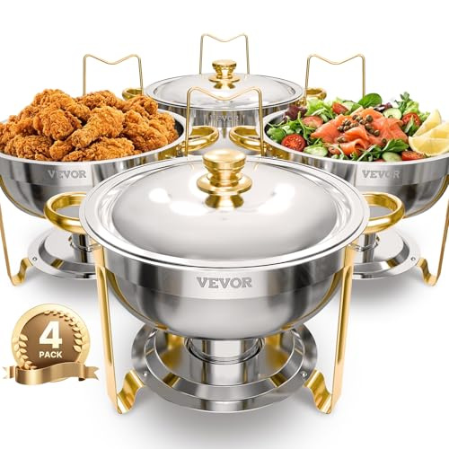 VEVOR 5 Qt 4 Pack Chafing Dish Buffet Set