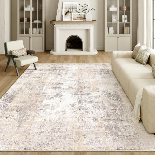 HUGEAR Washable Living Room Rug 200x300cm Beige Grey