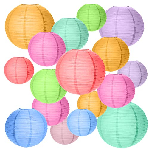 YancLife 20 Piece Colourful Paper Lanterns