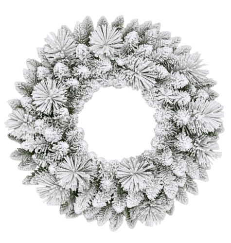Puleo International 24 Inch Flocked Spruce Wreath