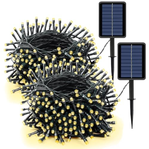 HELESIN 2 Pack 44M Solar Fairy Lights