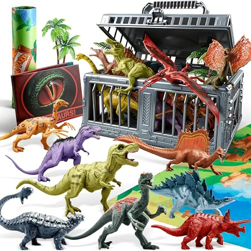 JOYIN Dinosaur Toys with Activity Play Mat and Storage Cage