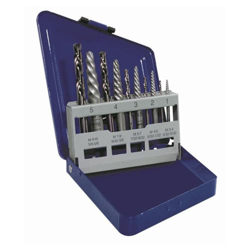Irwin Hanson 11119 Spiral Extractor and Drill Bit Set, 10 Piece