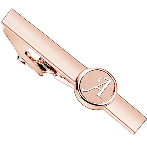 AMITER Initial Tie Clip and Cufflinks Set