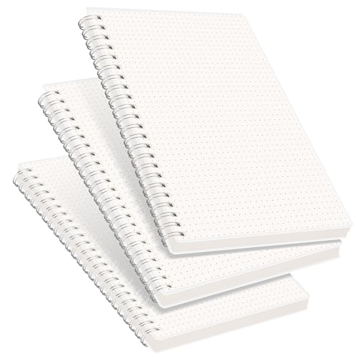 RETTACY Dot Grid Notebook Spiral, A5, 3 Pack