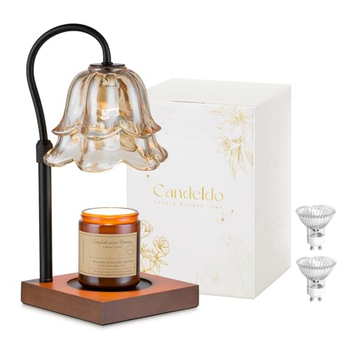 Candeldo Gold Floral Glass Candle Warmer Lamp