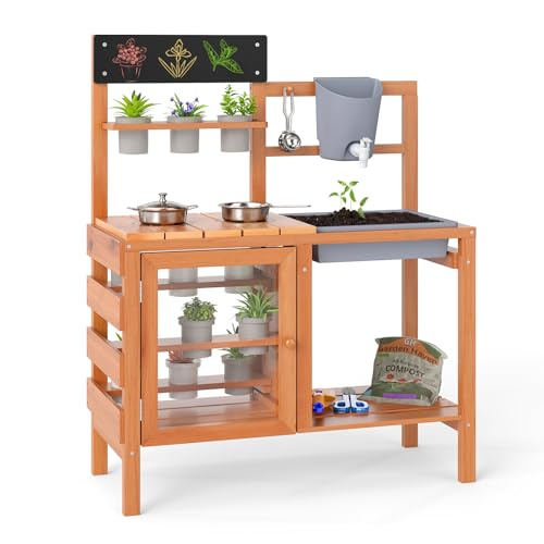 OLAKIDS Mud Kitchen with 12 Plant Pots