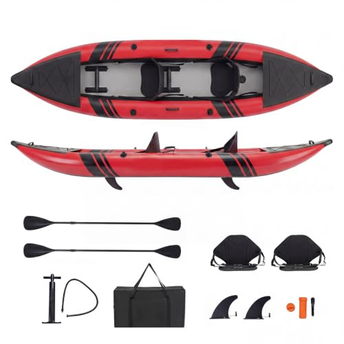 GYMAX Inflatable Kayak 12.5 Ft Tandem
