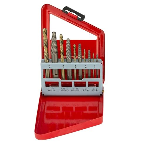 Neiko 01925A Screw Extractor and Left Hand Drill Bit Set, 10 Piece