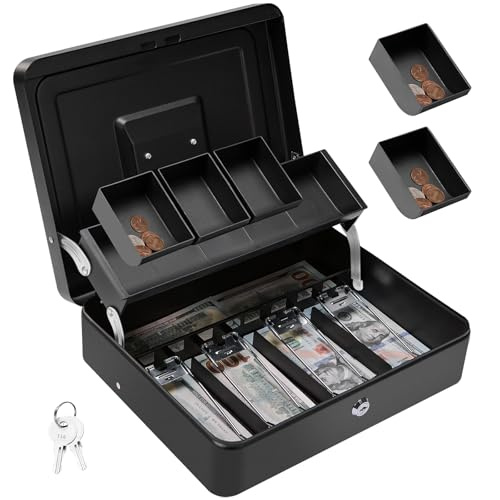 Polspag Cash Box with Lock and 2 Keys