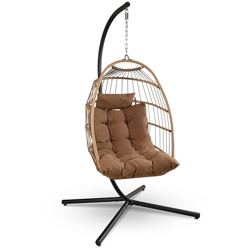 SereneLife Outdoor Hanging Egg Chair with Stand