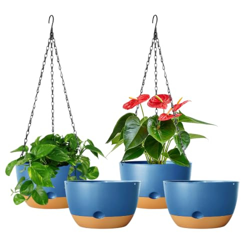 Lookat Plastic Hanging Planters 8.3 Inch (3 Pack)