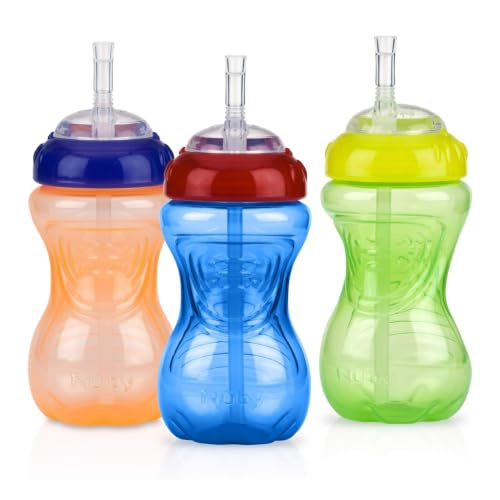 Nuby No-Spill Sippy Cup with Flex Straw (3-Pack)