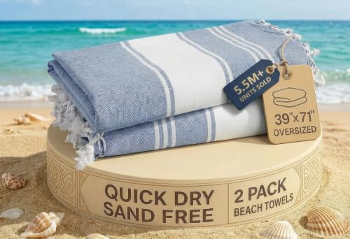 LANE LINEN Turkish Beach Towels (2 Pack)