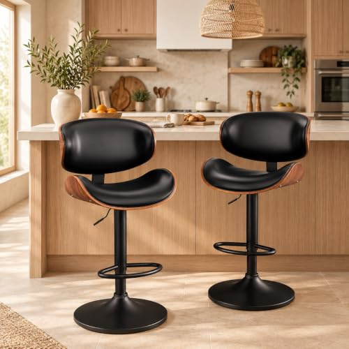 YaFiti Bar Stools Set of 2 (Bentwood Back)