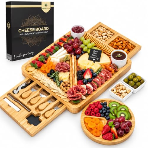 Greener Living Bamboo Cheese Board & Knife Set