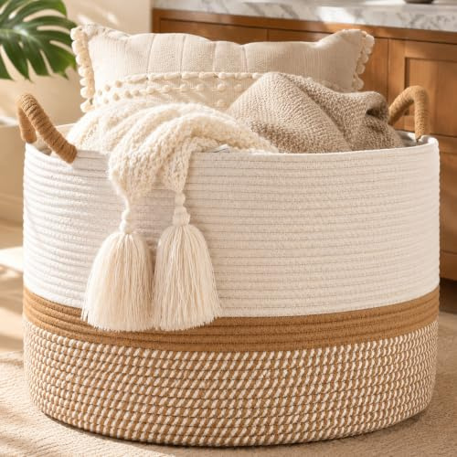 KAKAMAY Large Blanket Basket