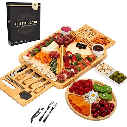 Greener Living Bamboo Cheese Board & Knife Set