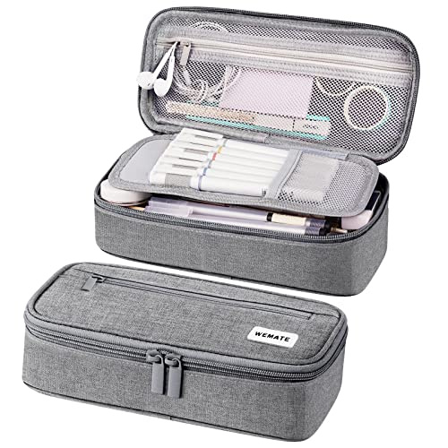 WEMATE Large Canvas Pencil Case