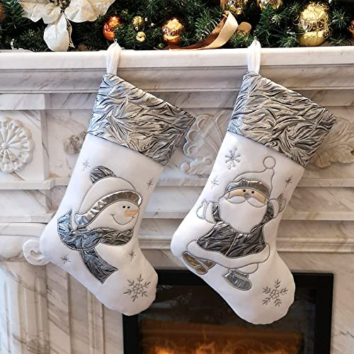 WEWILL Classic Christmas Stockings Set of 2