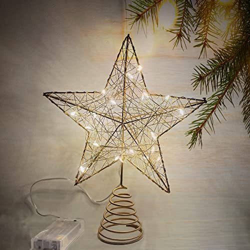HANCOOK Gold Wire Star Tree Topper