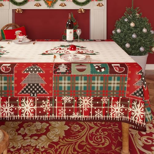 HOMOHEINI Christmas Vinyl Tablecloth