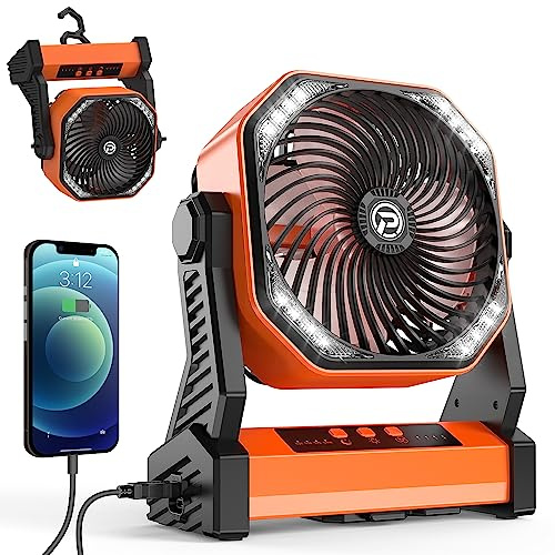 KITWLEMEN D10 Camping Fan with LED Lantern