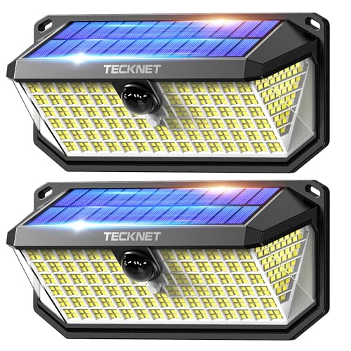 TECKNET 416 LED Solar Motion Sensor Lights, 2 Pack