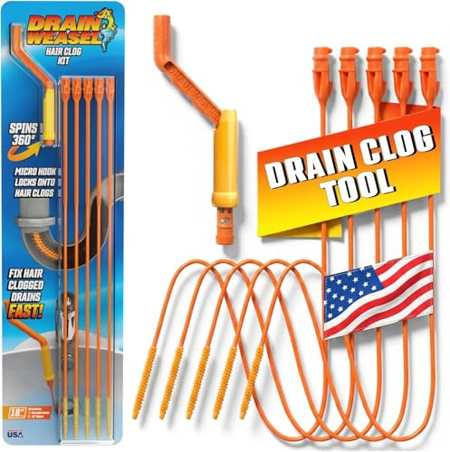 FlexiSnake Drain Weasel Sink Snake Cleaner, 18 inch
