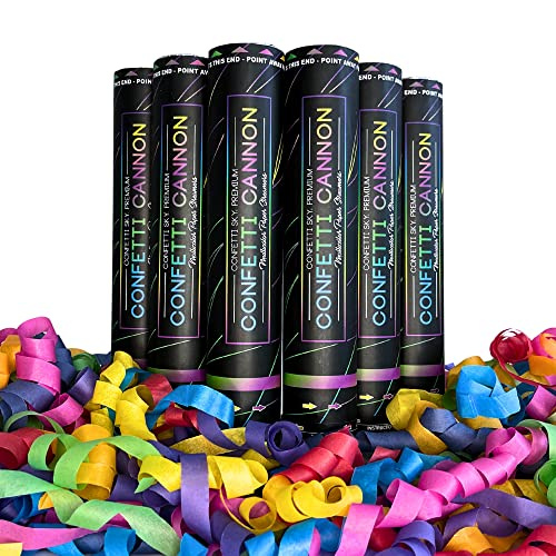 Confetti Sky Multicolor Confetti Cannons (6 Pack)