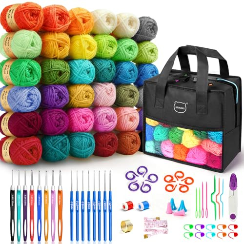 MIAOKE 90-Piece Portable Crochet Kit