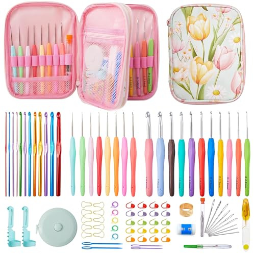 INSCRAFT 87-Piece Crochet Kit