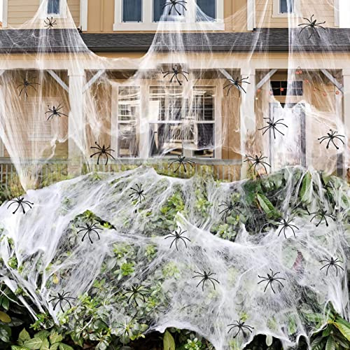 ZPISF 130sqm Halloween Spider Webs with 150 Spiders