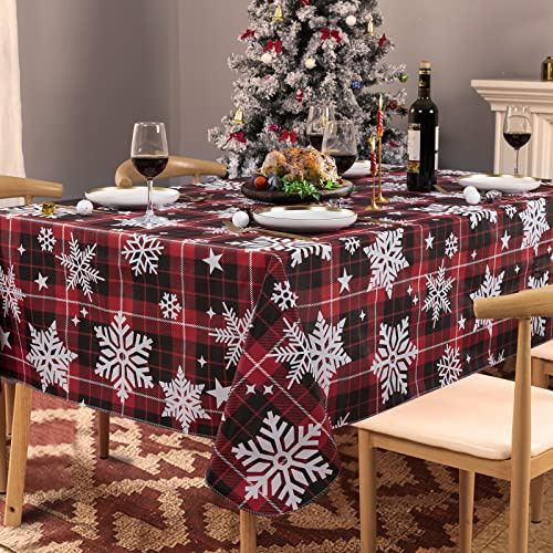 UMINEUX Christmas Tablecloth with Flannel Backing