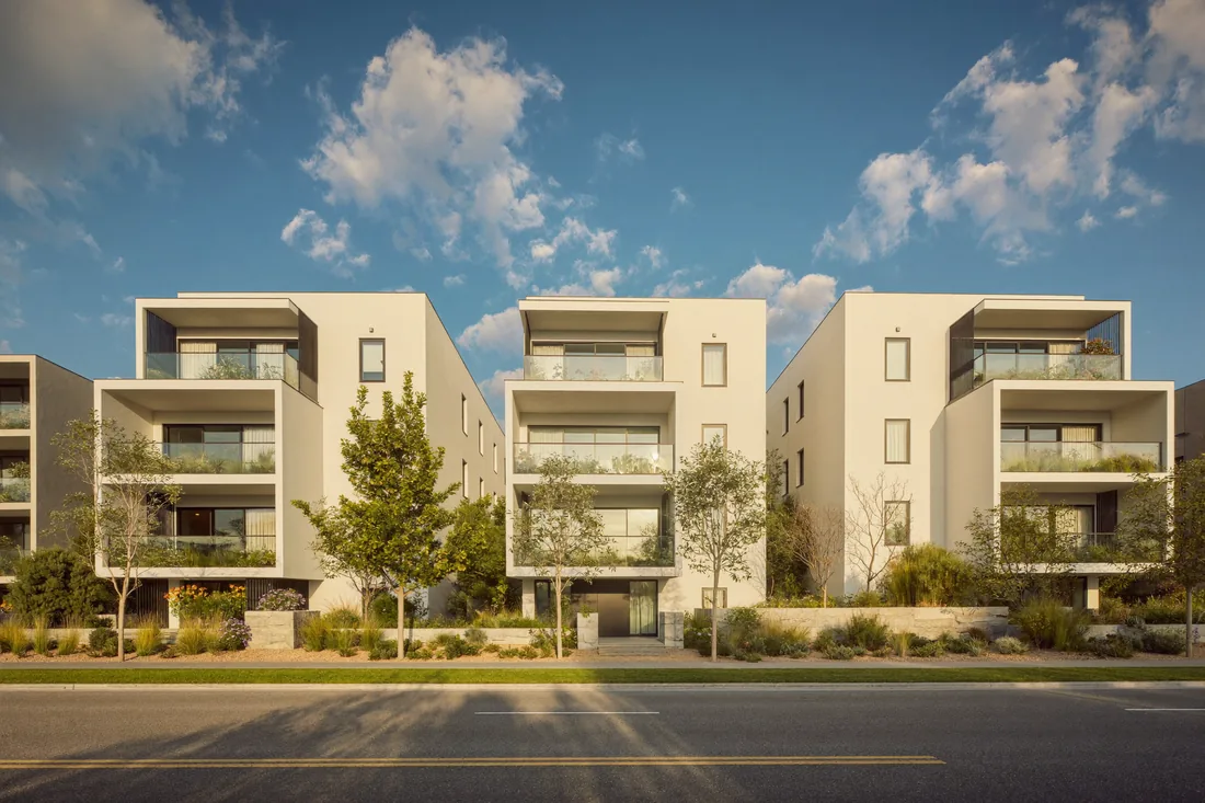 A row of modern Australian apartments where the body corporate strata insurance covers the building, so unit landlords only need contents and loss-of-rent cover.