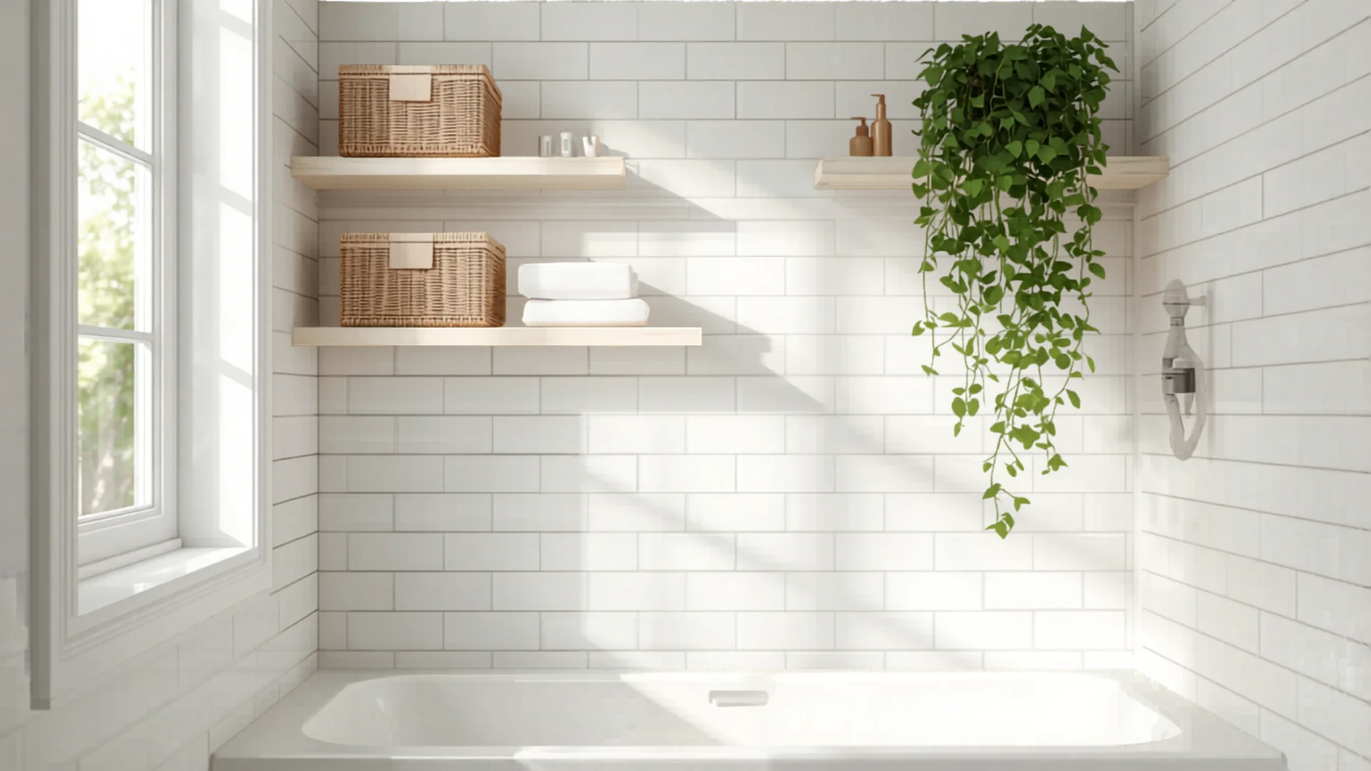 Organized modern Australian bathroom with clever storage solutions