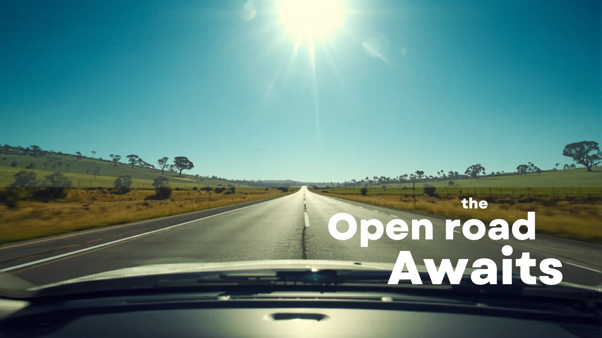 Beautiful Australian highway driving scene with open road