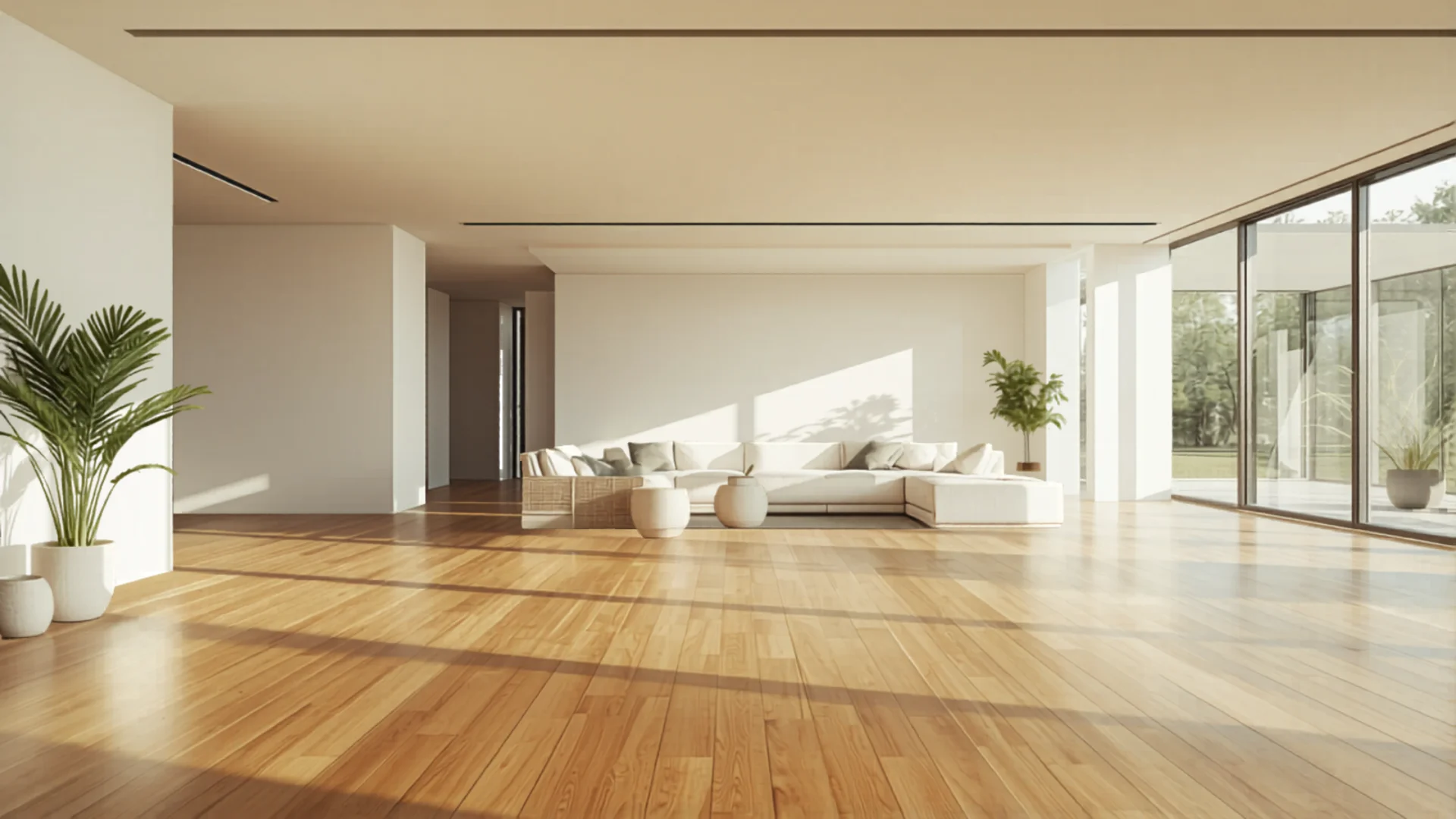Spotlessly clean modern Australian home interior with polished timber floors