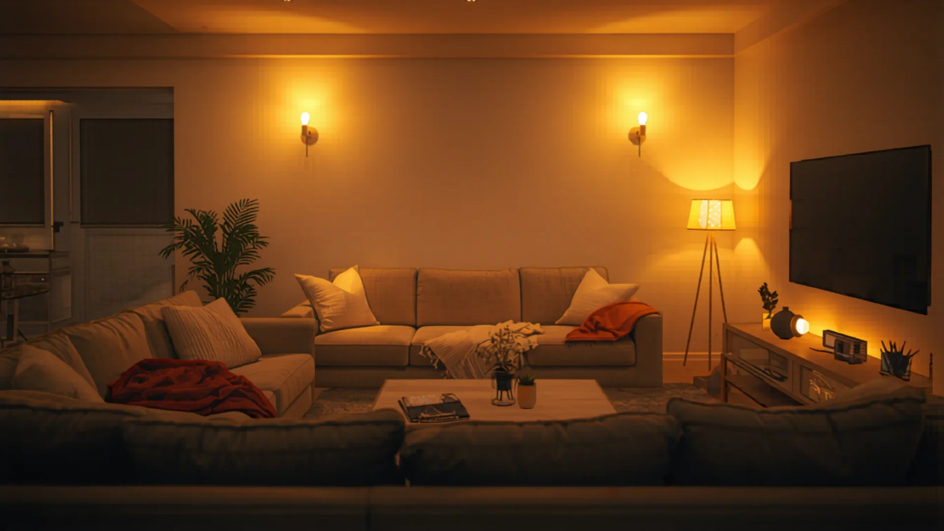 Energy-efficient LED lighting in modern Australian living room