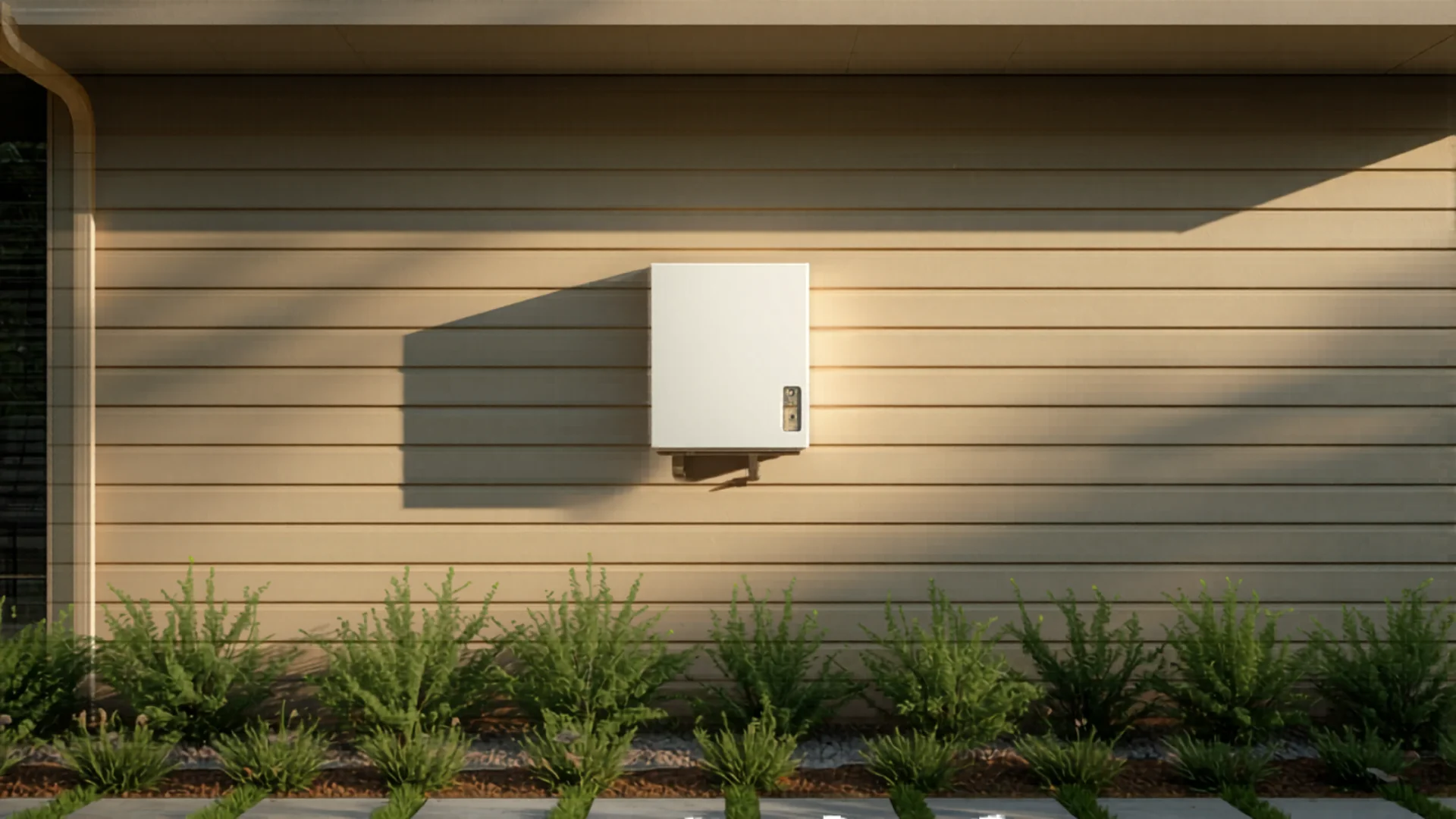 Modern heat pump hot water system installed outside Australian suburban home