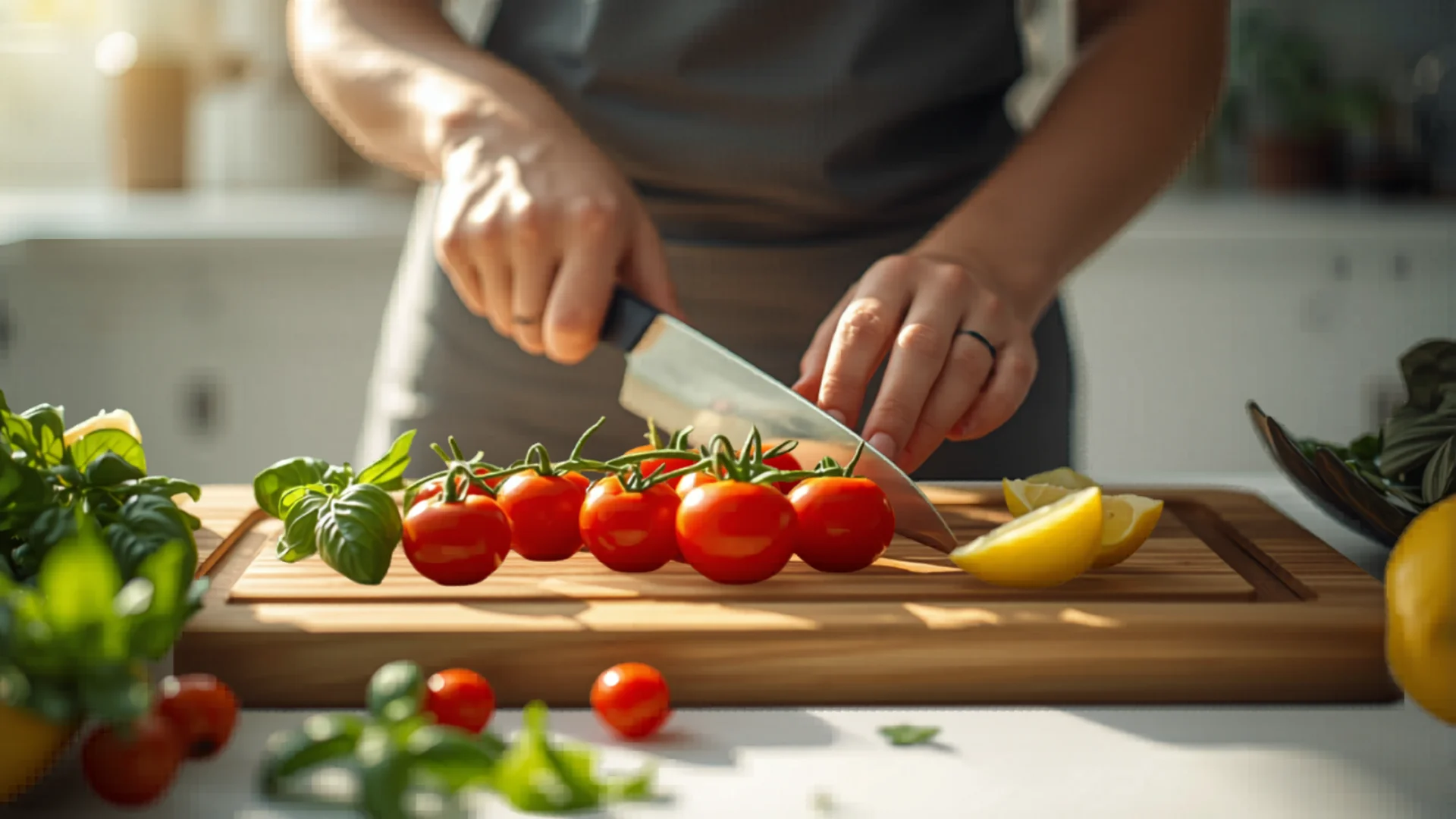 Person cooking with essential kitchen tools in bright Australian kitchen