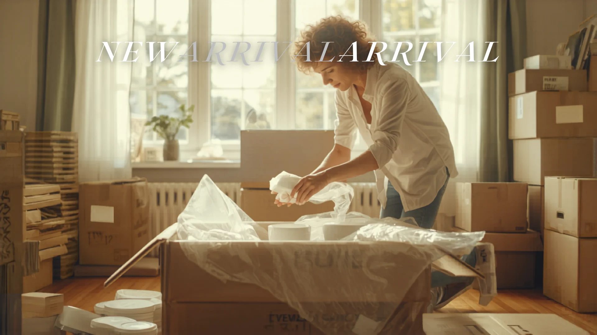 Person packing cardboard moving boxes in Australian home